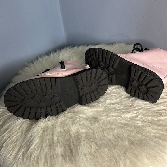 Leather Combat Zipper Lace Up Boots - Picture 8 of 8